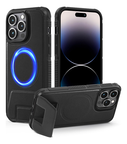 Lohasic Funda Magnética Para  Phone 14 Pro Max 5g, Piel Sin