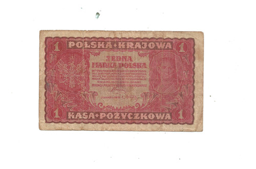 Billete Polonia 1 Marka Año 1919