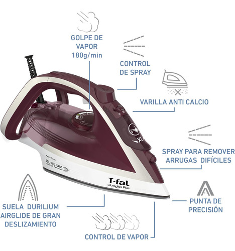 Plancha Vapor T-fal Fv6811x0 Ultragliss Plus Antiadherente