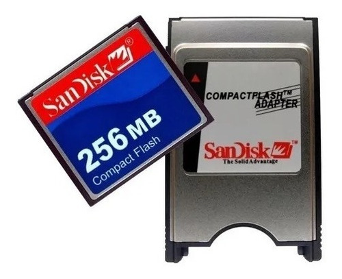 Kit 1 Adaptador Pcmcia Compact Flash Cf + 256mb 