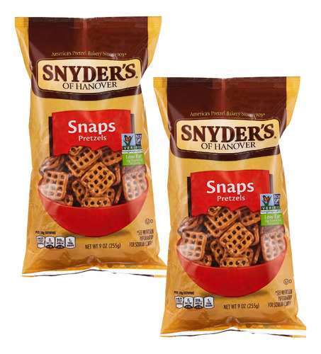 2pz Snyder's Of Hanover Botana Snaps Pretzels 255g