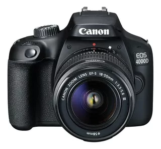 Canon EOS Kit 4000D + lente 18-55mm III DSLR color negro
