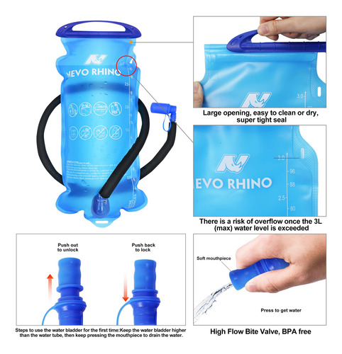 N Nevo Rhino Mochila De Hidratación Multiusos Con Vejiga De