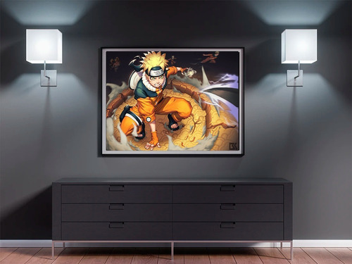 Poster Naruto Con Marco Decorativo Negro 66cm X 96cm