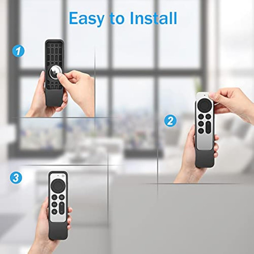 Funda Protectora 2 En 1 Control Tv Siri Remote Negro Ligera Negro