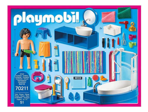 Playmobil Dollhouse Baño 51 Piezas Sharif Express 70211