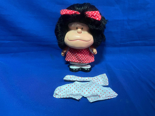 Mafalda, Hermosa Muñeca Vintage De Jebe -basa .