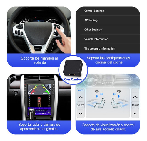 Estéreo For Ford Edge 2011-2014 Android 13 Auto Carplay Gps