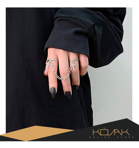 Imagen 2 de 4 de Anillos De Dedo Góticos Punk, Apilables, Vintage, Plateados