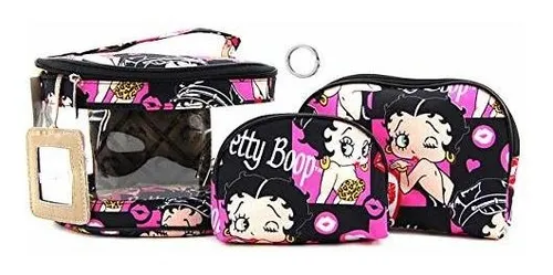 Neceser - Betty Boop Microfiber Makeup Bag 3 Pieces Set And