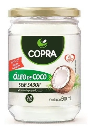 Óleo De Coco Extra Virgem 500ml Sem Sabor Sem Cheiro - Copra