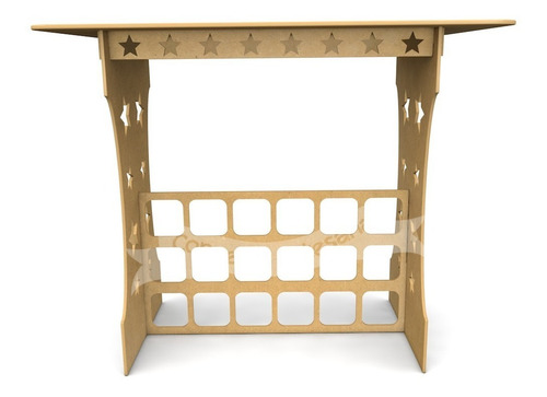Imagem 3 de 4 de Mesa Decoração Festa Aniversário Colmeia Estrela 1m Mdf Cru