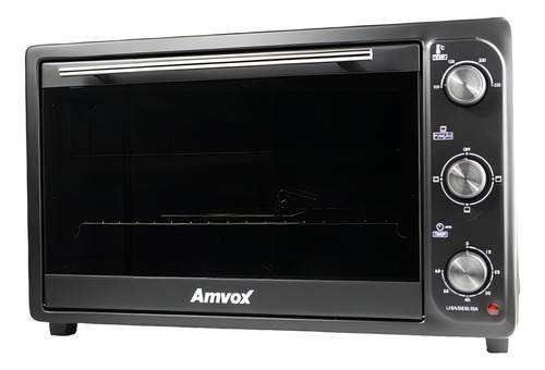 Forno Elétrico Bancada 45 Litros 220 Black 1600w Timer Amvox Cor Preto 220V