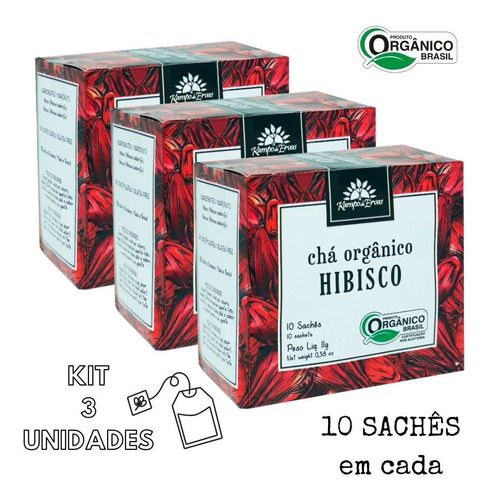 Chá Kampo de Ervas ervas em sachês Hibisco 36 g 10 u
