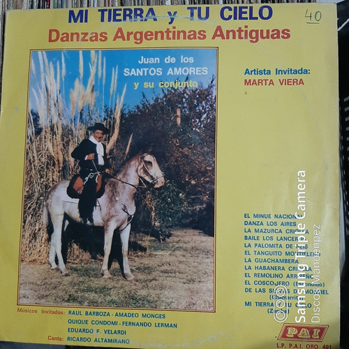 Vinilo Juan De Los Santos Amores Danzas Argent Antiguas F4