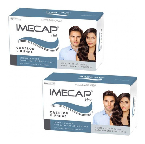 Kit 2 Imecap Hair Original 120 Cápsulas - C/60 Cápsulas Cada