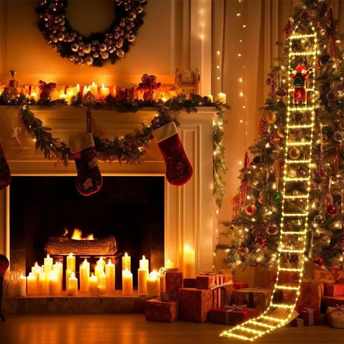 Luces De Escalera Led Para El Día De Navidad Al Aire Libre.