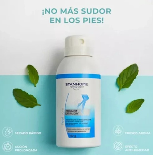 Desodorante Para Pies Pedi Mist Extra Dry Stanhome Fragancia Menta