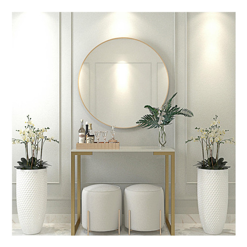 Imagen 2 de 4 de Arrimo Metal Delfos Beige Y Cobre Rodler