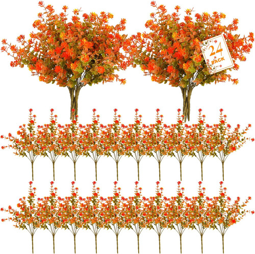 Willbond 24 Paquetes De Flores Artificiales De Otoño Para Ex