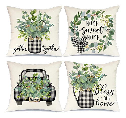 Fundas De Almohada Spring, 18 X 18 Cm, Juego De 4 Unidades,