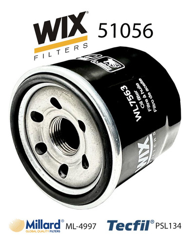 Filtro De Aceite Wix Wl7563 (51056) Spark Chery Qq Terios