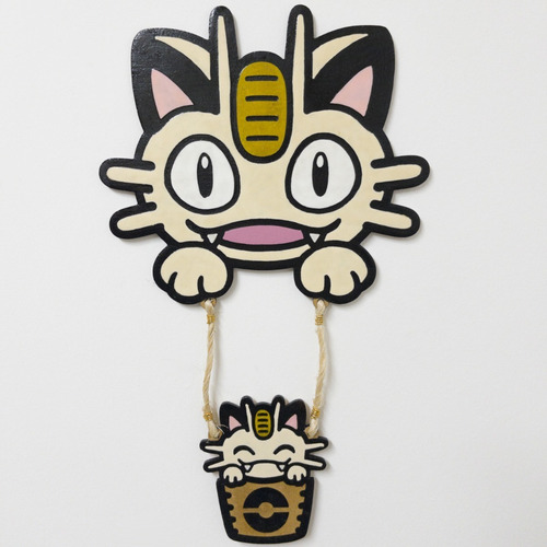 Imagen 4 de 4 de Globos Meowth Pintado A Mano - Pack 3