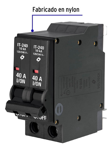 Interruptor Termomagnético 2 Polos 40 A Volteck It-240