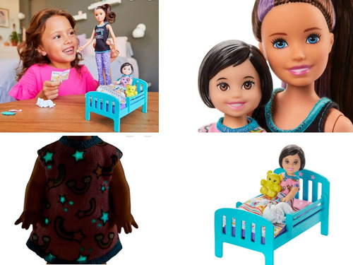 Boneca Barbie Babysitter Babá Skipper Com Caminha - Mattel