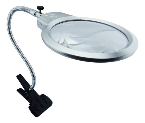 Lupa Con Lampara Led, Con Broche Y Cuello Flexible.