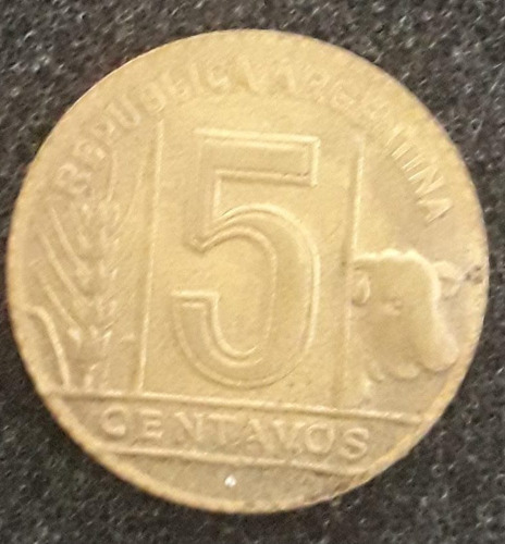 Moeda 5 Centavos Ano 1945 Argentina