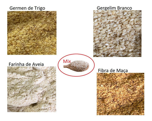 Kit Farinhas Aveia, Germen Trigo, Fibra Maça 800 Gr Total