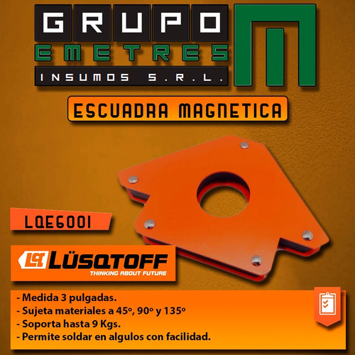 Escuadra Magnetica 3 Para Soldar Lusqtoff