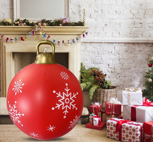Esfera Inflable Gigante Decoración Navidad Pvc Copos De Niev