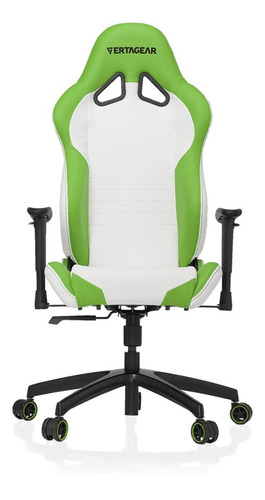 Cadeira de escritório Vertagear SL2000 VG-SL2000 gamer ergonômica branca e verde com estofado de couro sintético