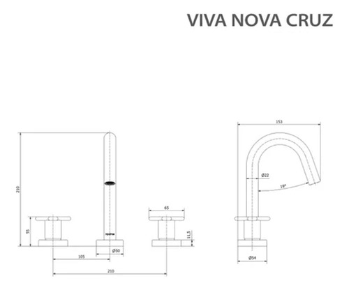 Combo Griferia Viva Nova Cruz 904011 Lav Bidet Ducha Hydros