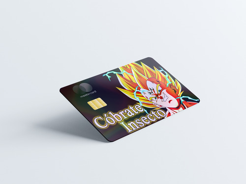 Sticker Tarjeta Banco Holográfico Vegeta Ss + Calcomanía Kit