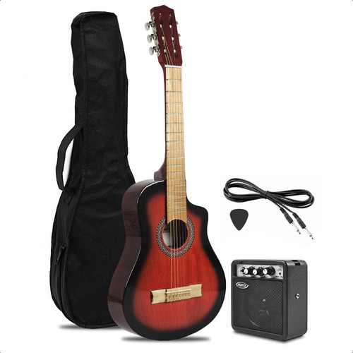 Guitarra Electrocriolla Mediana 3/4 Corte Amplificador Pack 