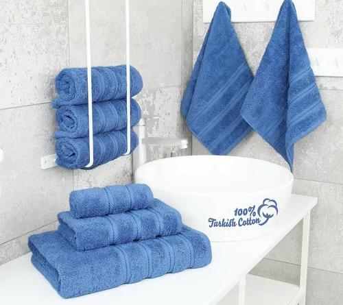  American Soft Linen Juego de toallas de lujo de 6 piezas, 2  toallas de baño, 2 toallas de mano y 2 toallas pequeñas, toallas 100%  algodón turco para baño, juegos de