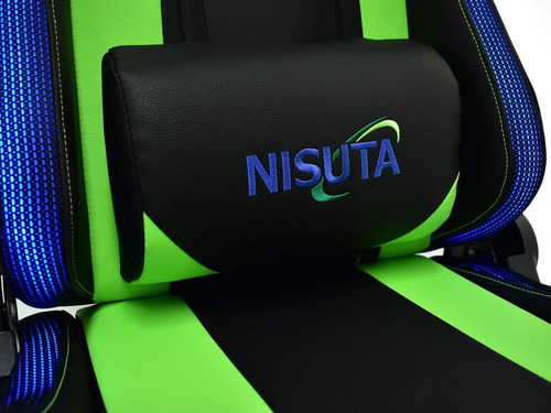 Imagen 6 de 7 de Silla Gamer Alta Gama Reforzada Metalica Leds Rgb Nisuta