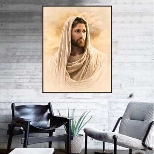 Imagen 4 de 8 de 5d Diamond Painting Rostro Jesus 30 X 40 Cms Diam Cuadr
