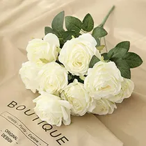 Comprar Rosas Artificiales Jasion, Ramo De 10 Cabezas De Seda, Color
