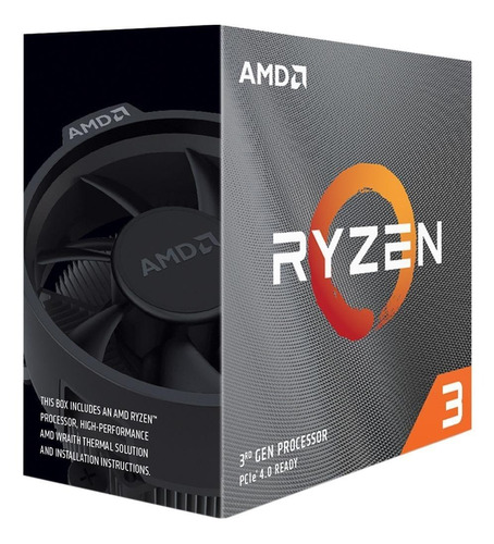 Imagen 1 de 4 de Procesador gamer AMD Ryzen 3 3100 100-100000284BOX de 4 núcleos y  3.9GHz de frecuencia