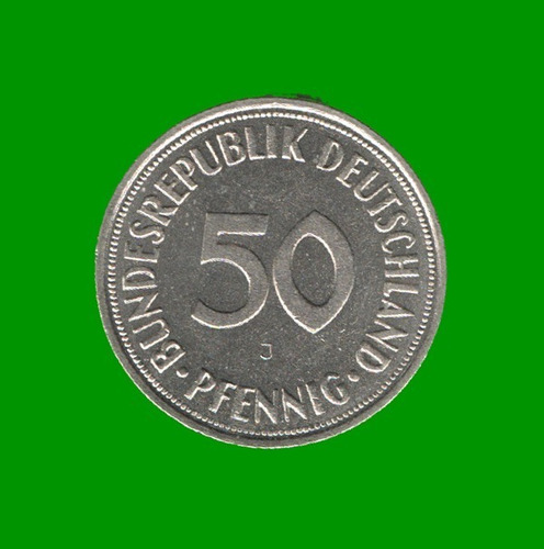 Moneda De Alemania Federal 50 Pfennig ( J ), Año 1966, Usada