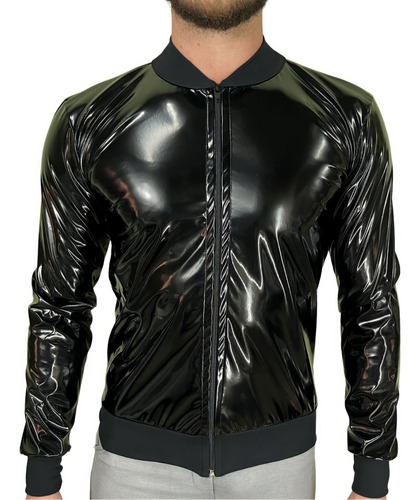 Camisetas Masculinas Bomber Jacket Vinil Preto