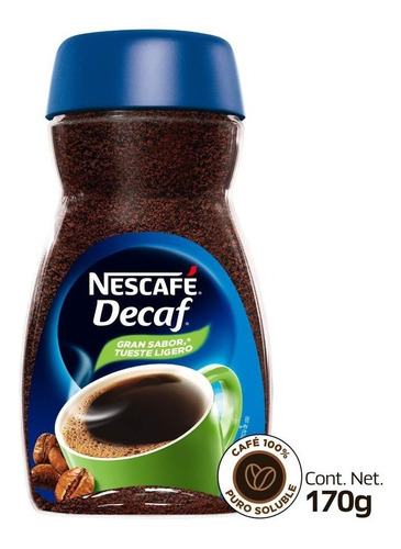 Café Nescafé Decaf 100% Puro Soluble Gran Sabor 170g