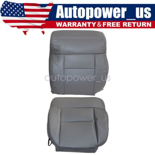 Passenger Bottom & Lean Back Gray Leather Seat Cover For Tta