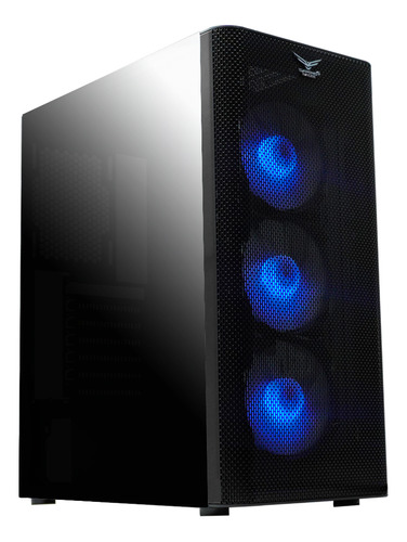 Gabinete Gamer Gaming Naceb ZED NA-0613 Iluminación RGB 3 Ventiladores Frontales Panel Lateral de Cristal Templado Color Negro