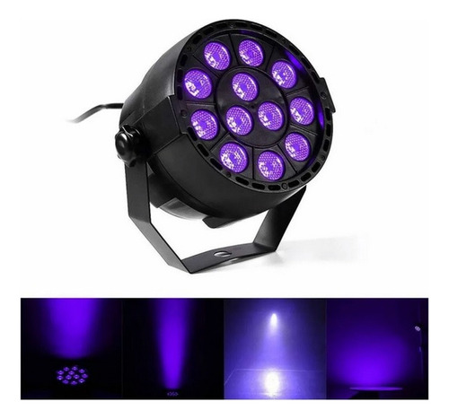 Tacho De Luz Negra Led Uv Fluo Mini Dmx 12 Luces Oferta