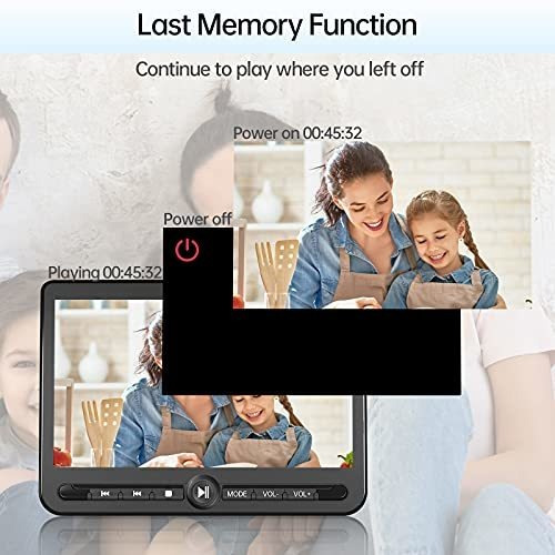 Reproductor De Dvd Portátil Dual 10.5, Dvd De Coche Recargab